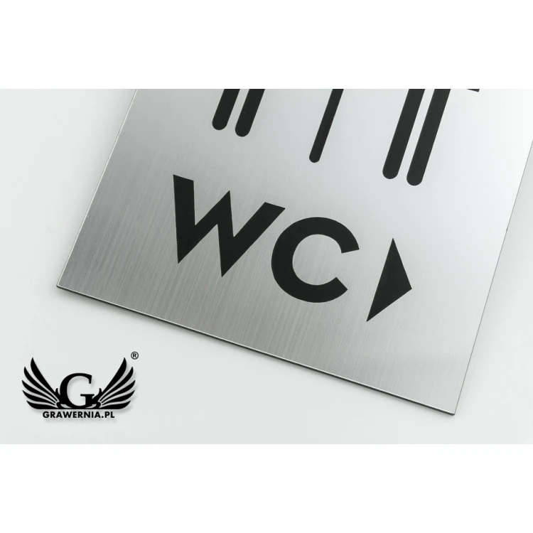 Wegweiser für die Wand - Toiletten - Silber oder Gold Laminat - Größe 100x140mm - TT020