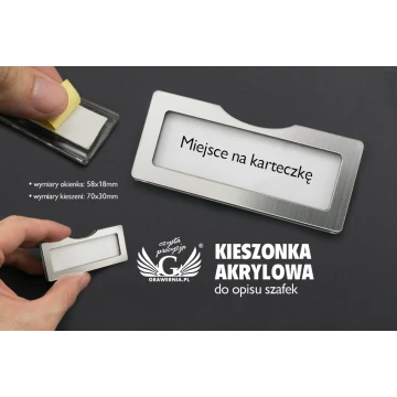 Akryltasche für Beschreibungszettel für Schränke - K011