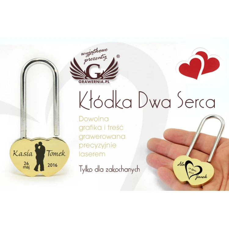 Schloss Zwei Herzen - beliebige Gravur - KZ002