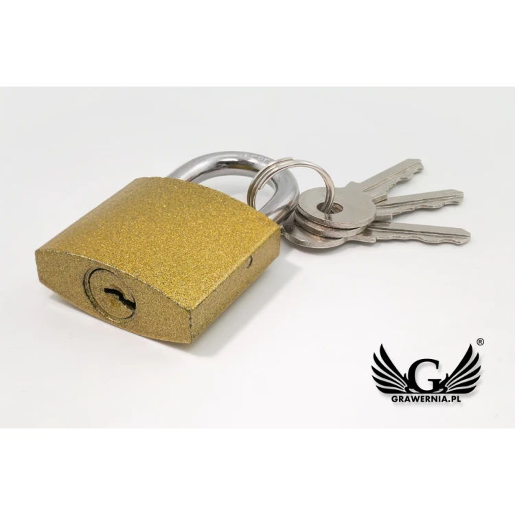 Liebesschloss - klein - Gusseisen goldfarben - individuelle Gravur - KZ007
