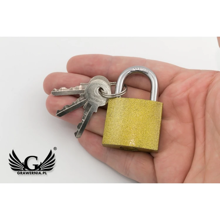 Liebesschloss - klein - Gusseisen goldfarben - individuelle Gravur - KZ007