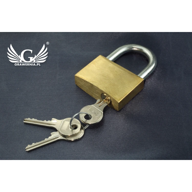 Liebesschloss - Messing Gold - beliebige Gravur - KZ001