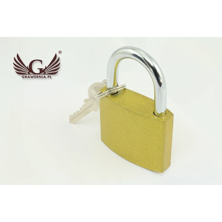 Liebesschloss - Gusseisen Goldfarben - individuelle Gravur - KZ004
