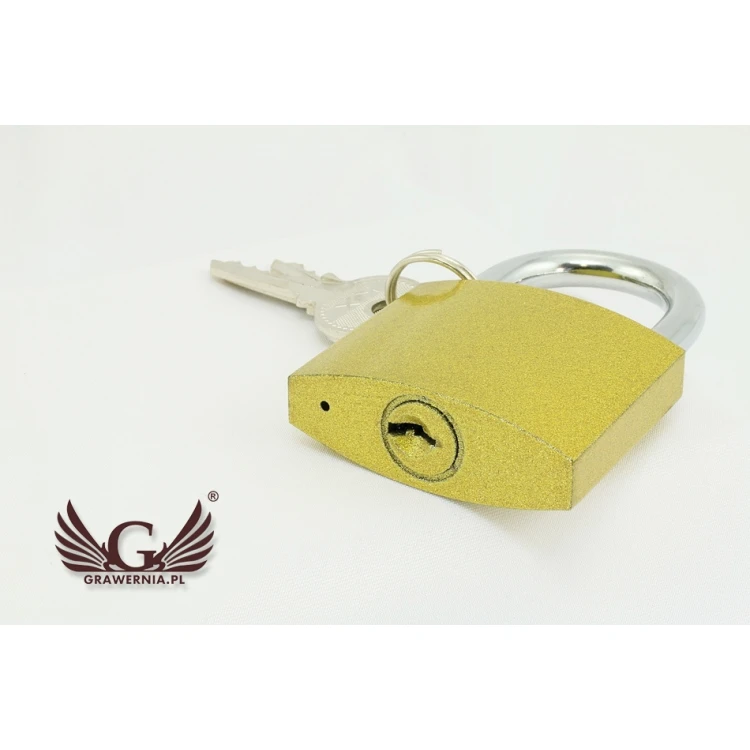 Liebesschloss - Gusseisen Goldfarben - individuelle Gravur - KZ004