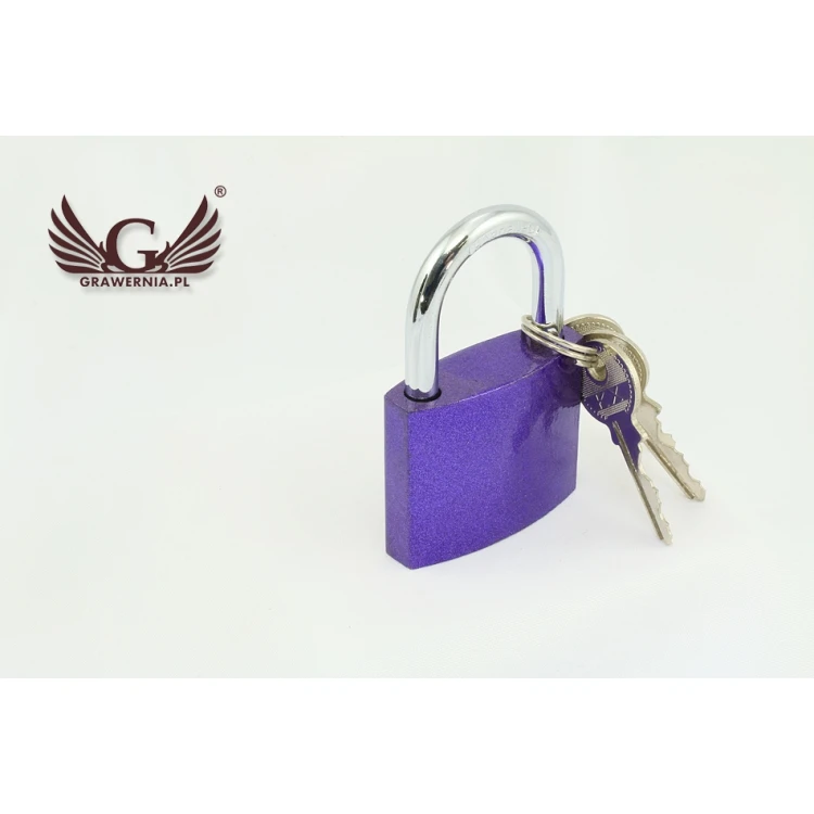 Liebesschloss - Gusseisen Farbe Violett - beliebige Gravur - KZ005