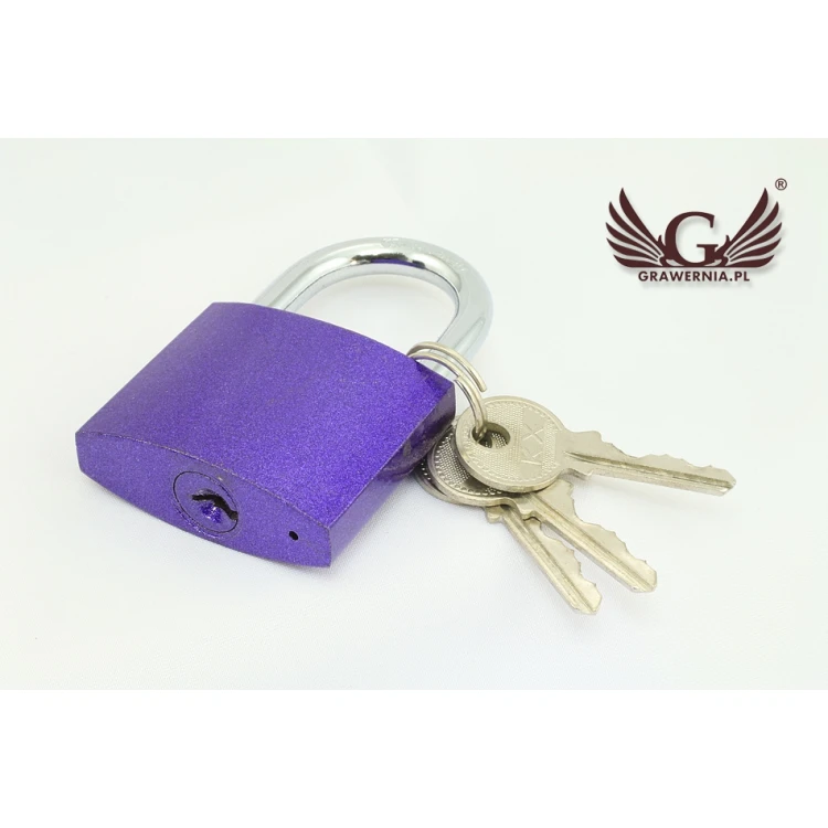 Liebesschloss - Gusseisen Farbe Violett - beliebige Gravur - KZ005