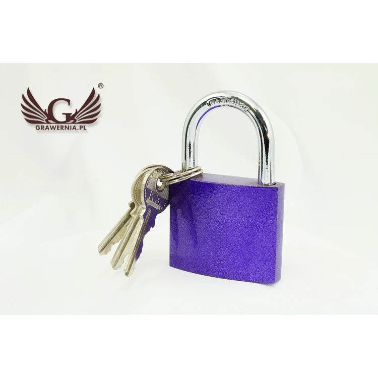 Liebesschloss - Gusseisen Farbe Violett - beliebige Gravur - KZ005