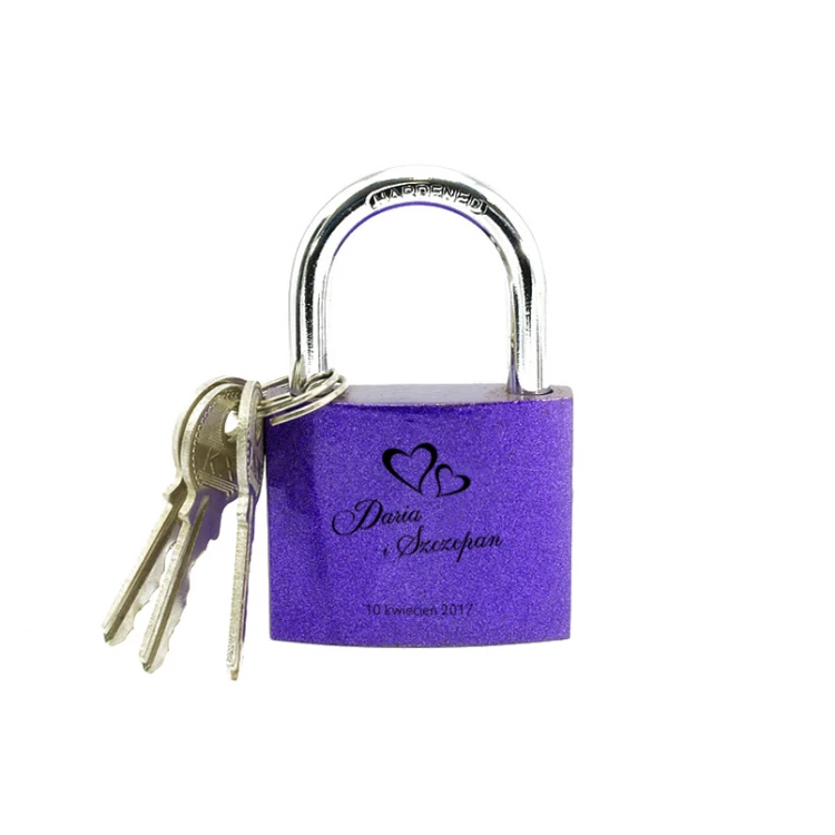 Liebesschloss - Gusseisen Farbe Violett - beliebige Gravur - KZ005