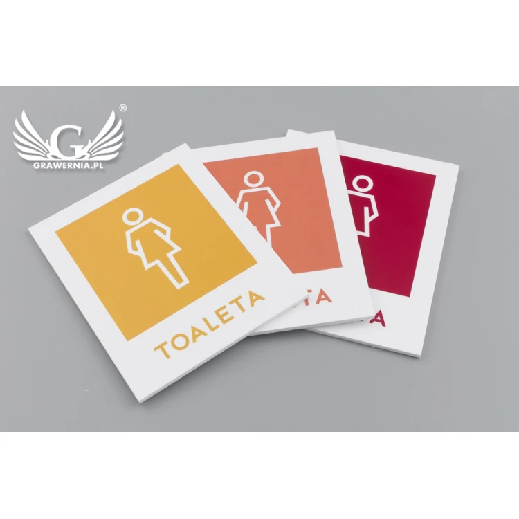 Toilettenbeschilderung - UV-Druck - PVC 3mm - Abmessungen 90x110mm - TT023