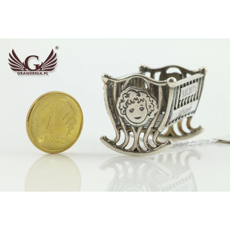 SILBERNE WIEGE - Taufgeschenk - Silber - Modell SRB011