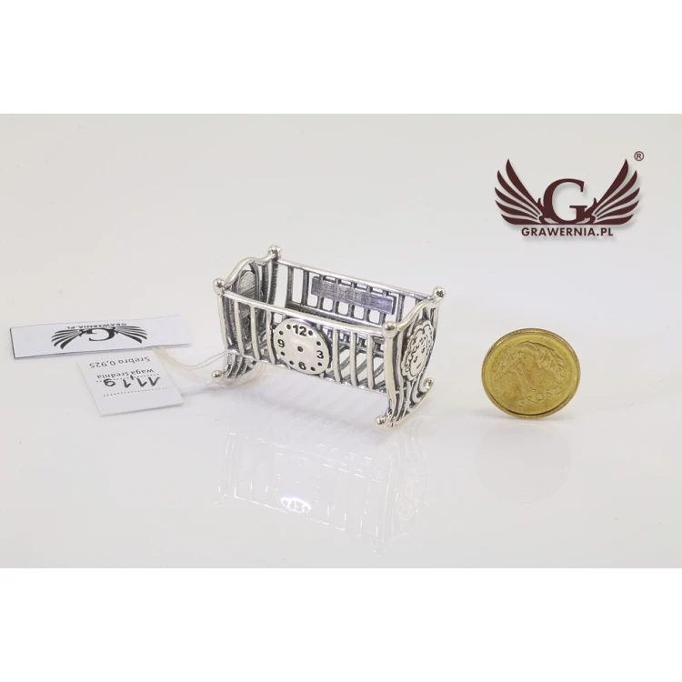 SILBERNE WIEGE - Taufgeschenk - Silber - Modell SRB011