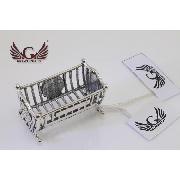 SILBERNE WIEGE - Taufgeschenk - Silber - Modell SRB011