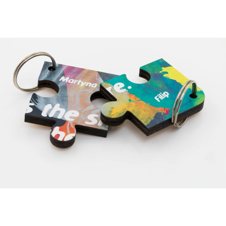 Holzpuzzle - Set von Mini-Puzzle Schlüsselanhängern - BP139