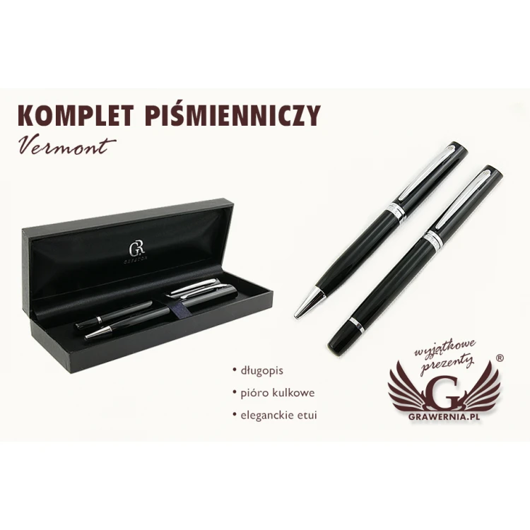 Schreibset mit Gravur - VERMONT - KP007