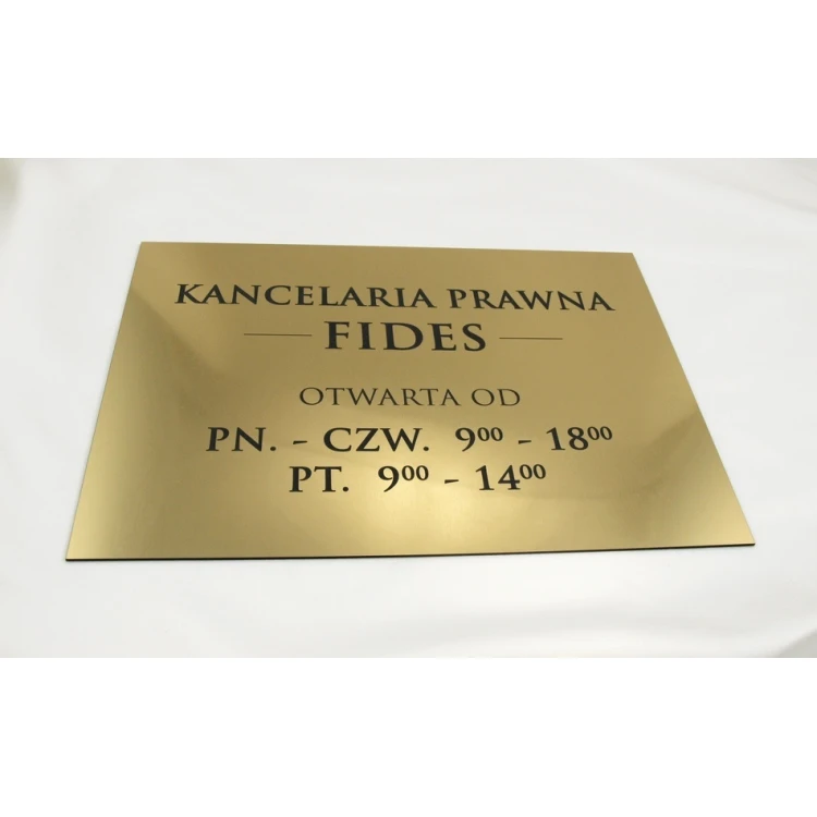 SCHILD ANWALTSKANZLEI - Öffnungszeiten - SZ030 - gold - Abmessungen 297x210mm (A4)