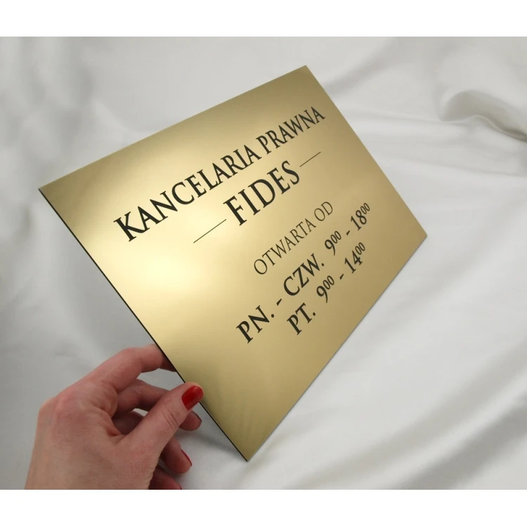 SCHILD ANWALTSKANZLEI - Öffnungszeiten - SZ030 - gold - Abmessungen 297x210mm (A4)