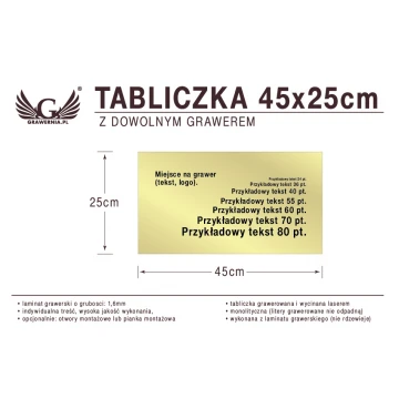 Plakette 45x25cm beliebige Lasergravur