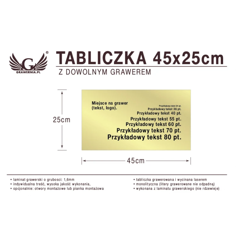 Plakette 45x25cm beliebige Lasergravur