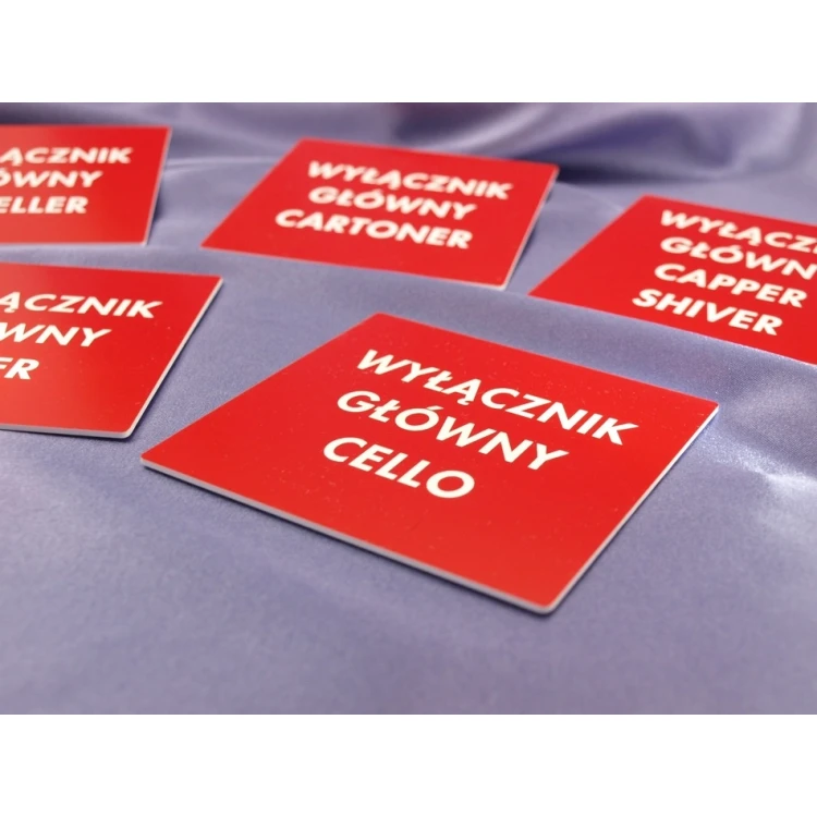 Rote Kennzeichnungsplatten für Geräte - Abmessungen: 100x100mm