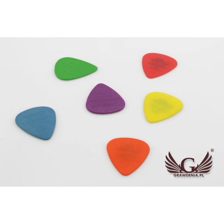 Gitarren-Plektren mit eigenem Logo - Kunststoff - Set: 6 Stück - KG11