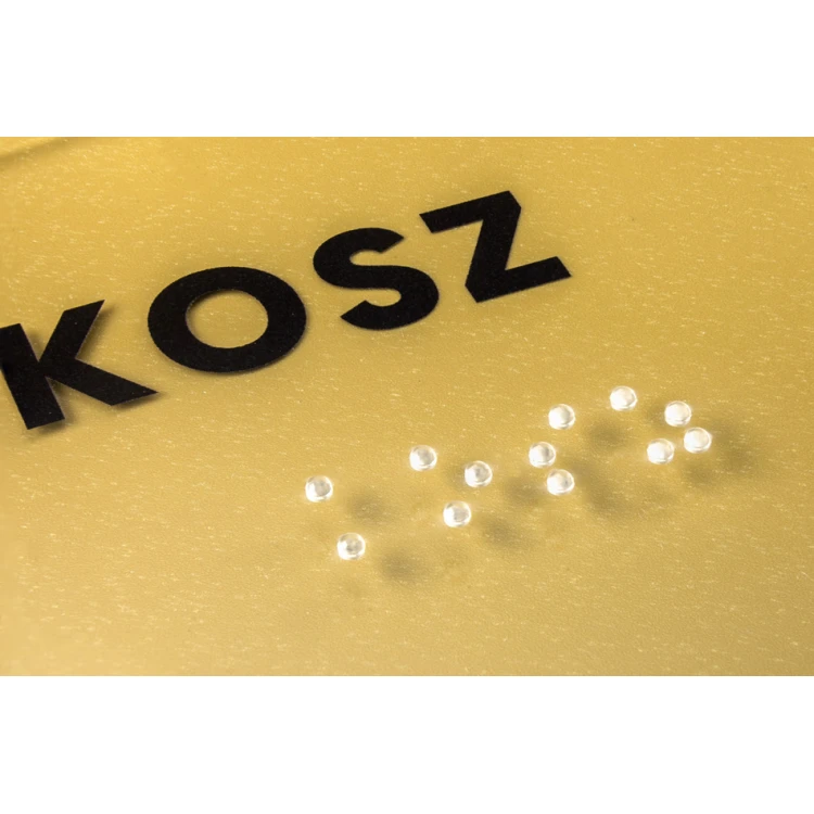 Korb - Plexiglasschild mit Braille-Schrift auf Abstandshaltern - Maße 160x75mm - TAB269