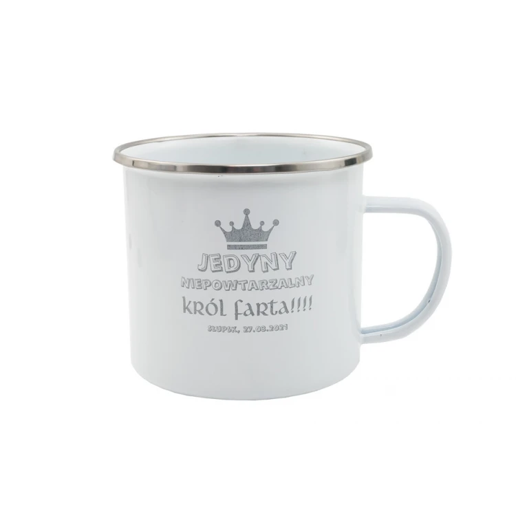 Emaille-Becher Oldie mit Ihrer Gravur - Kapazität: 500 ml - KUB028