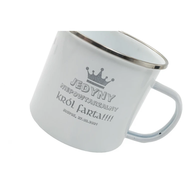 Emaille-Becher Oldie mit Ihrer Gravur - Kapazität: 500 ml - KUB028