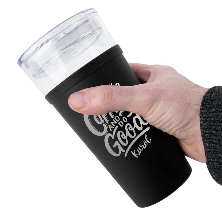 Glasbecher Morea - 428ml - Trink Kaffee und tu Gutes - KUB042