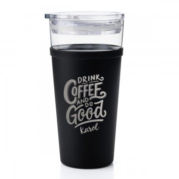 Glasbecher Morea - 428ml - Trink Kaffee und tu Gutes - KUB042
