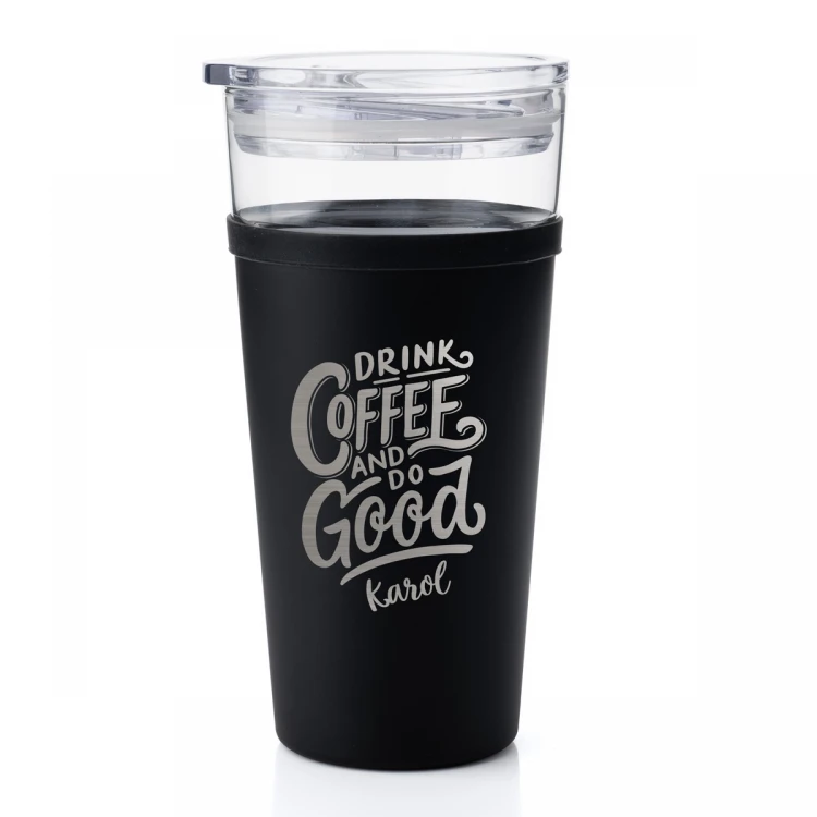 Glasbecher Morea - 428ml - Trink Kaffee und tu Gutes - KUB042