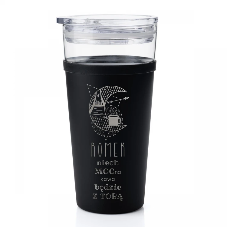 Glasbecher Morea - 428ml - Möge starker Kaffee mit Dir sein - KUB047