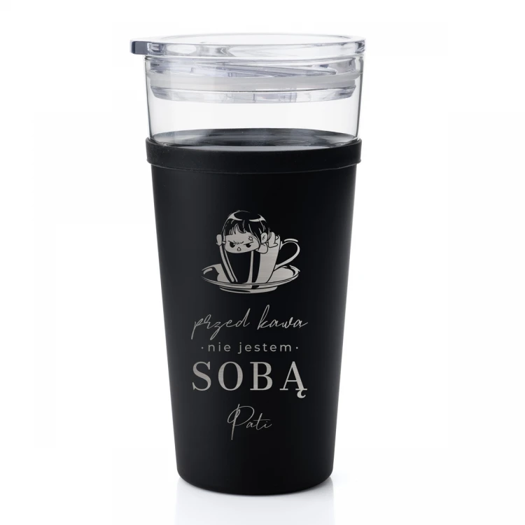 Glasbecher Morea - 428ml - Ohne Kaffee bin ich nicht ich selbst - KUB044