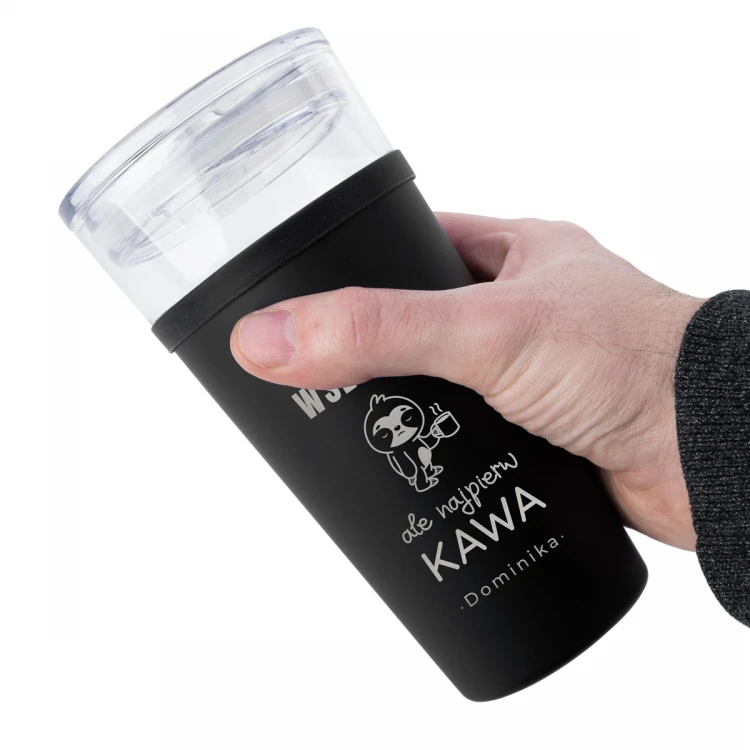 Glasbecher Morea - 428ml - Ich mache alles, aber zuerst Kaffee - KUB043