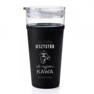 Glasbecher Morea - 428ml - Ich mache alles, aber zuerst Kaffee - KUB043
