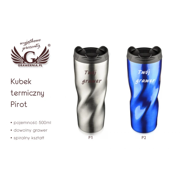 Thermobecher mit Gravur - PIROT - Fassungsvermögen 500ml - KUB035