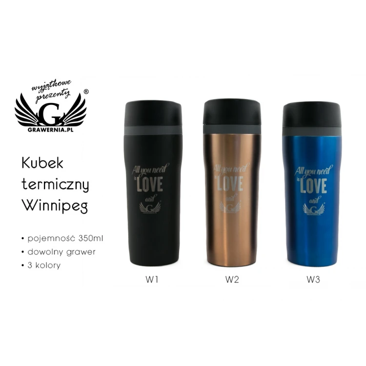 Thermobecher mit Gravur - WINNIPEG - Fassungsvermögen 350ml - KUB030