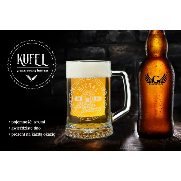 Bierkrug mit Gravur - Kenner - KUF003