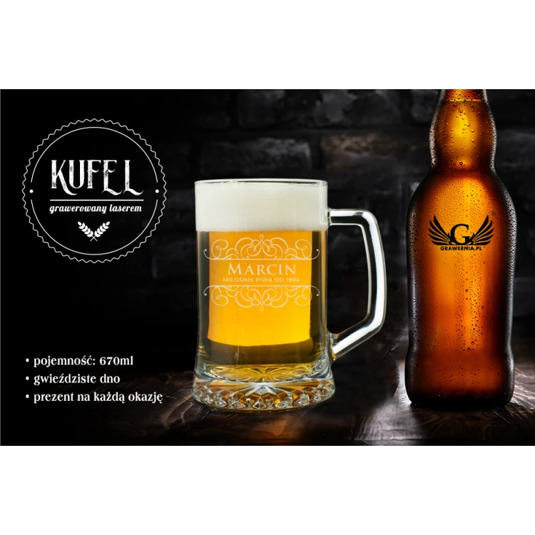 Bierkrug mit Gravur - Bierliebhaber - KUF006