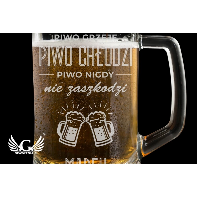 Bierkrug mit Gravur - Bier ist gut für alles - KUF008