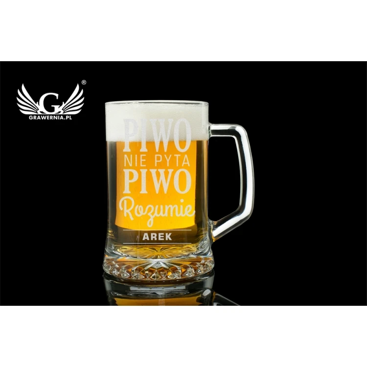 Bierkrug mit Gravur - Bier fragt nicht, Bier versteht - KUF011