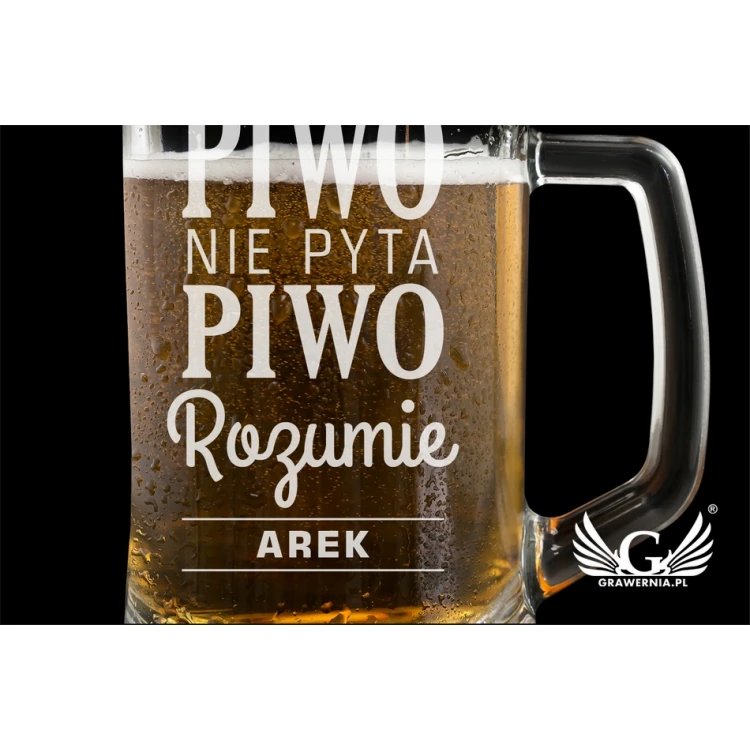 Bierkrug mit Gravur - Bier fragt nicht, Bier versteht - KUF011