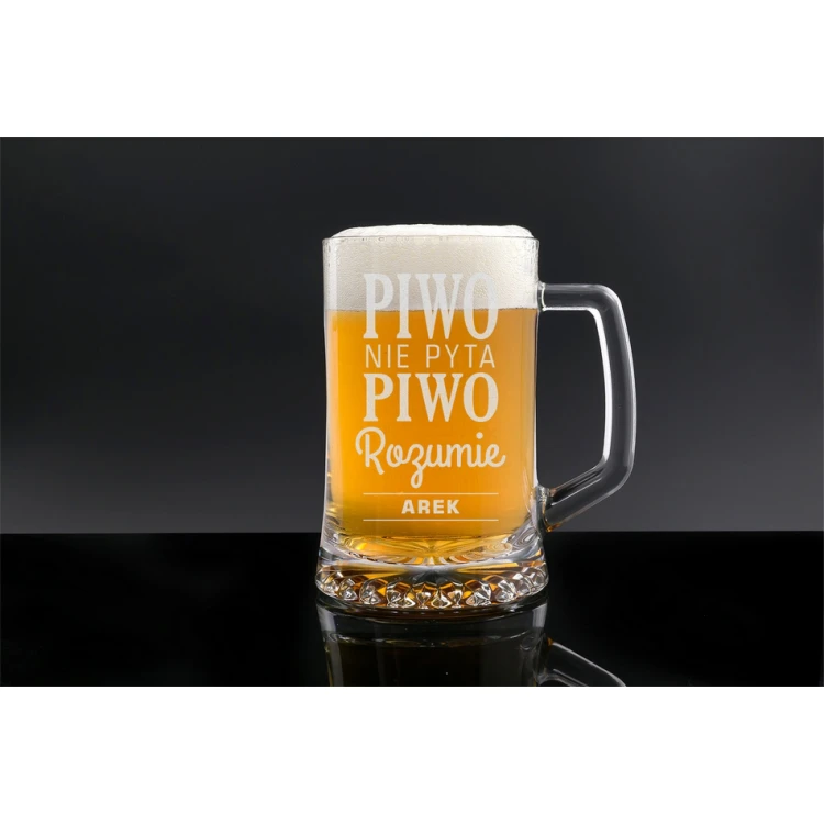Bierkrug mit Gravur - Bier fragt nicht, Bier versteht - KUF011
