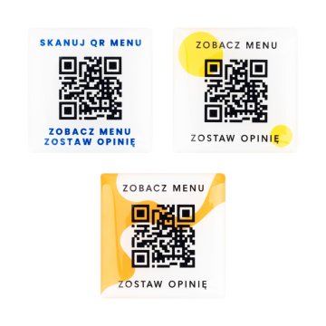 Quadratisches Menü mit QR-Code - HIPS-Material mit Doming - Abm. 40mm - MEN027