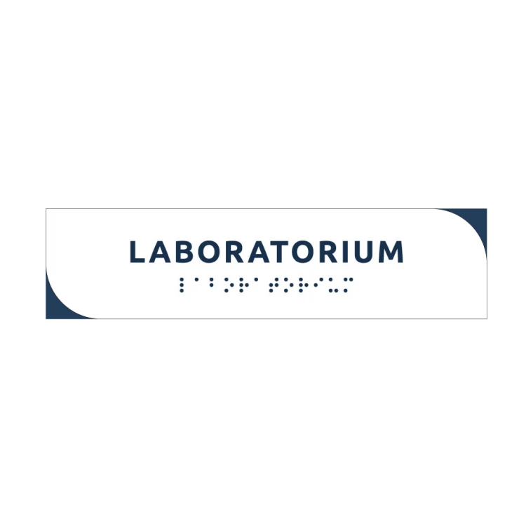 Laboratorium - Schild aus weißem Dibond mit Braille-Schrift - Größe 200x50mm - MONO - TAB295