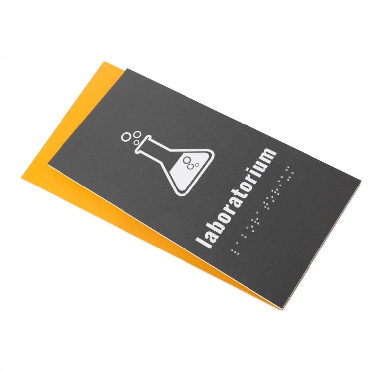 Laboratorium - Schild mit Braille-Schrift - Größe 130x250mm - Hartes PVC - HORIZON - TAB516
