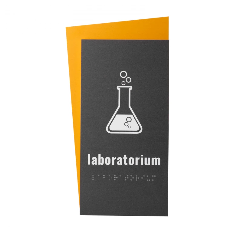 Laboratorium - Schild mit Braille-Schrift - Größe 130x250mm - Hartes PVC - HORIZON - TAB516
