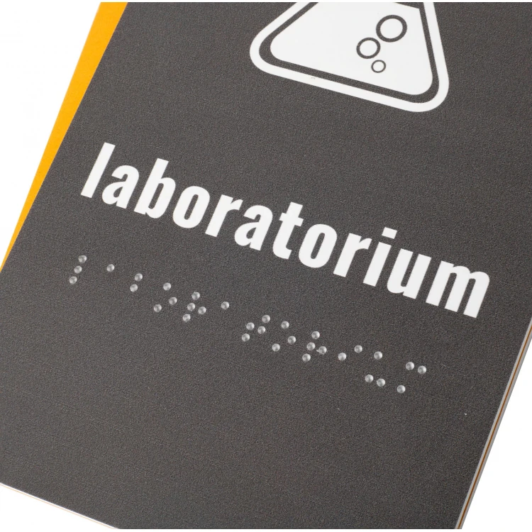 Laboratorium - Schild mit Braille-Schrift - Größe 130x250mm - Hartes PVC - HORIZON - TAB516