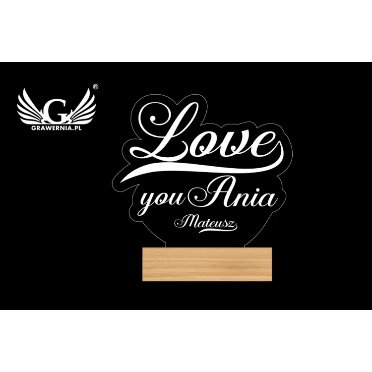 LED RGB Lampe mit Fernbedienung - Love - Valentinstag L3D003