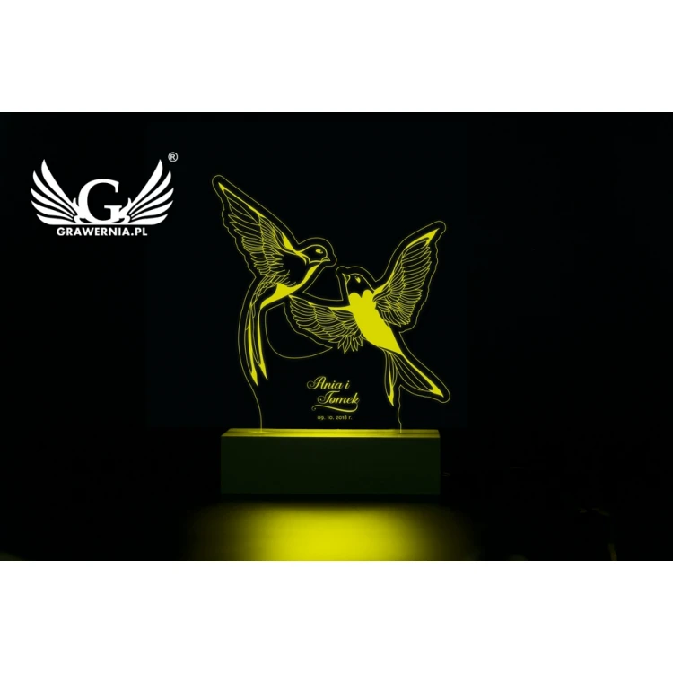 LED RGB Lampe mit Fernbedienung - Geschenk für das Brautpaar - L3D004