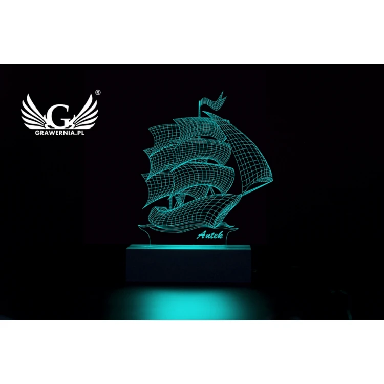 LED RGB Lampe mit Fernbedienung - Schiff - L3D005
